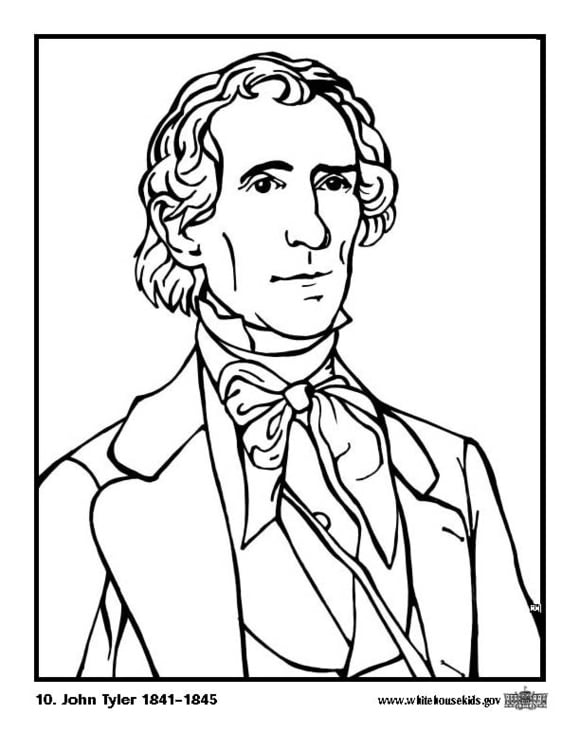 Coloring page 10 John Tyler