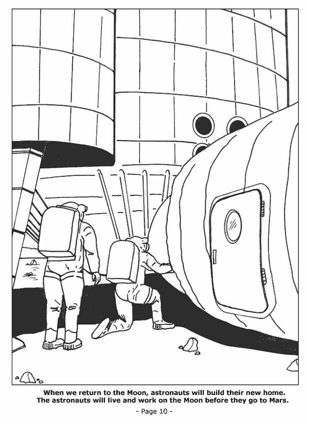 Coloring page 10 Living on the moon