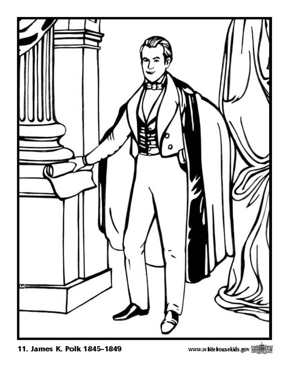 Coloring page 11 James K. Polk