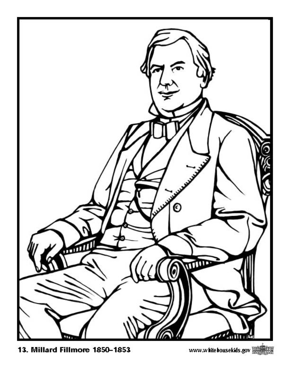 Coloring page 13 Millard Fillmore