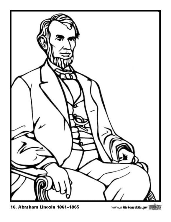 free coloring pages of abraham lincoln