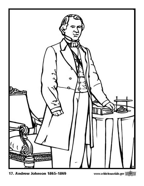 Coloring page 17 Andrew Johnson