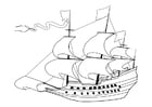 Coloring pages 17th century sailing ship
