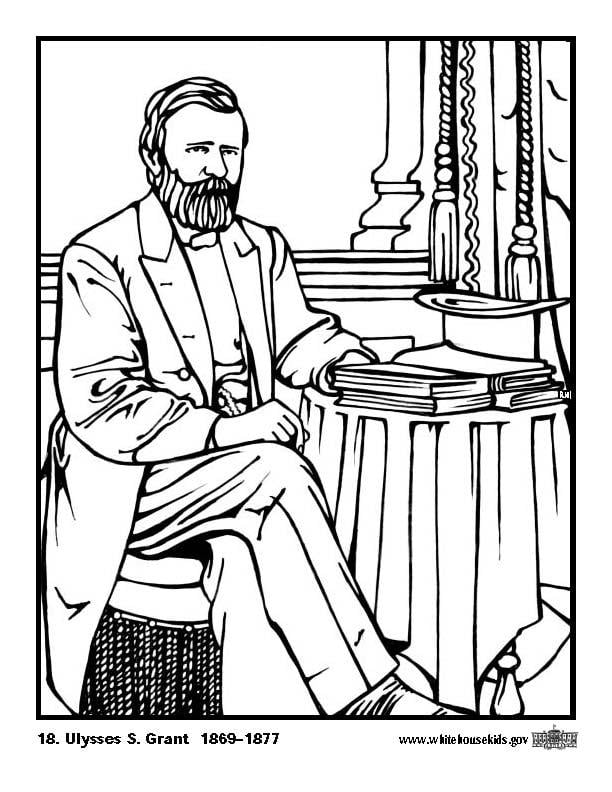 Coloring page 18 Ulysses S. Grant