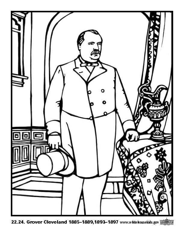 Coloring page 22 - 24 Grover Cleveland