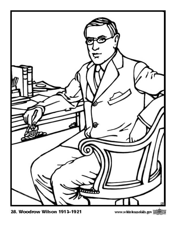 Coloring page 28 Woodrow Wilson