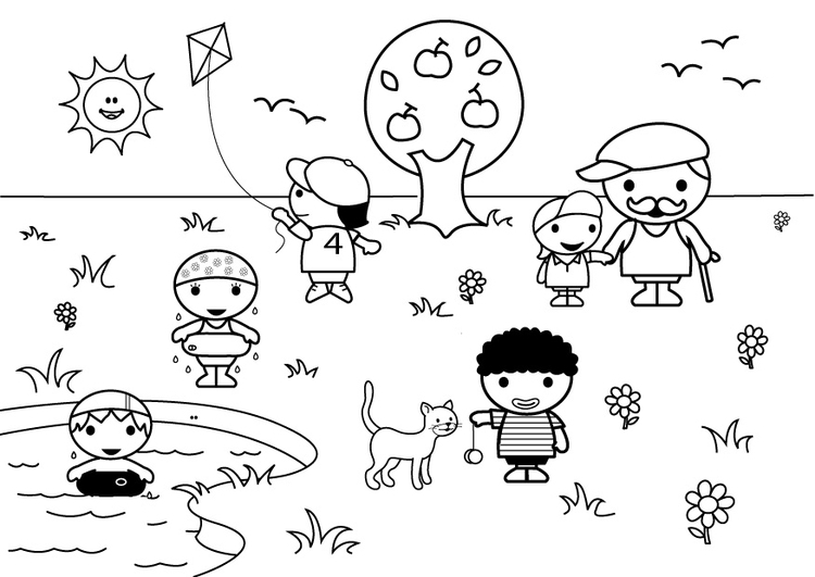 Coloring page 2b summer