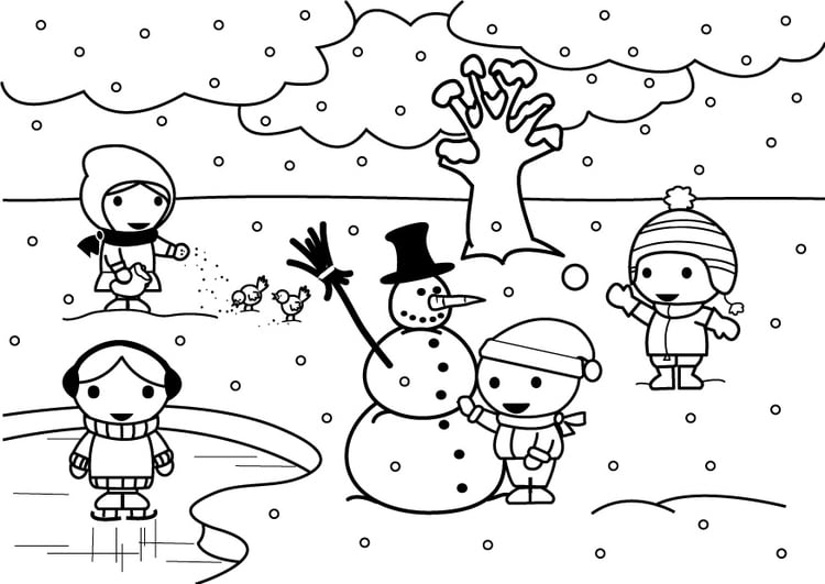 Coloring page 2b winter