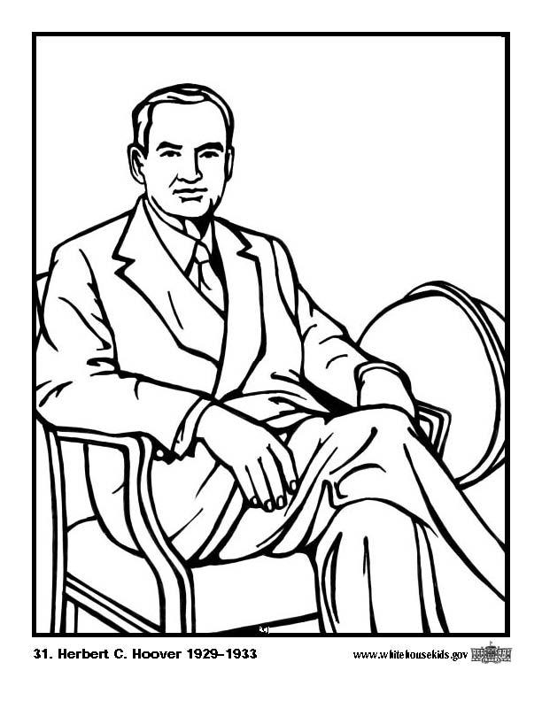 Coloring page 31 Herbert C. Hoover