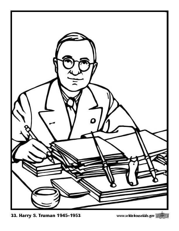 Coloring page 33 Harry S. Truman