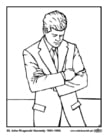 Coloring pages 35 John Fitzgerald Kennedy
