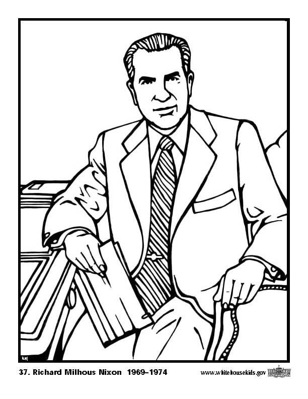 Coloring page 37 Richard Milhous Nixon