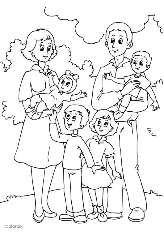 Coloring page 4. mother's new family