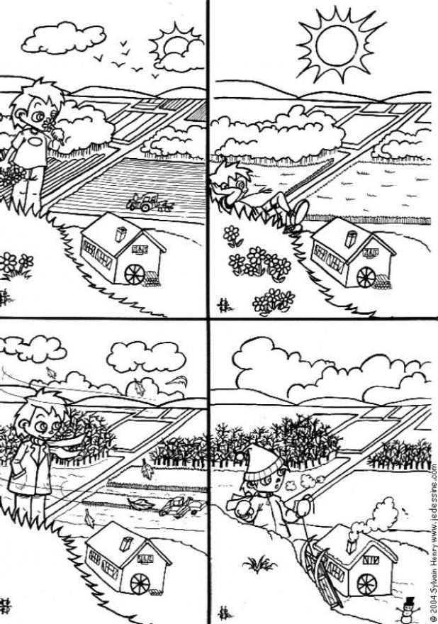 free coloring pages of 4 seasons