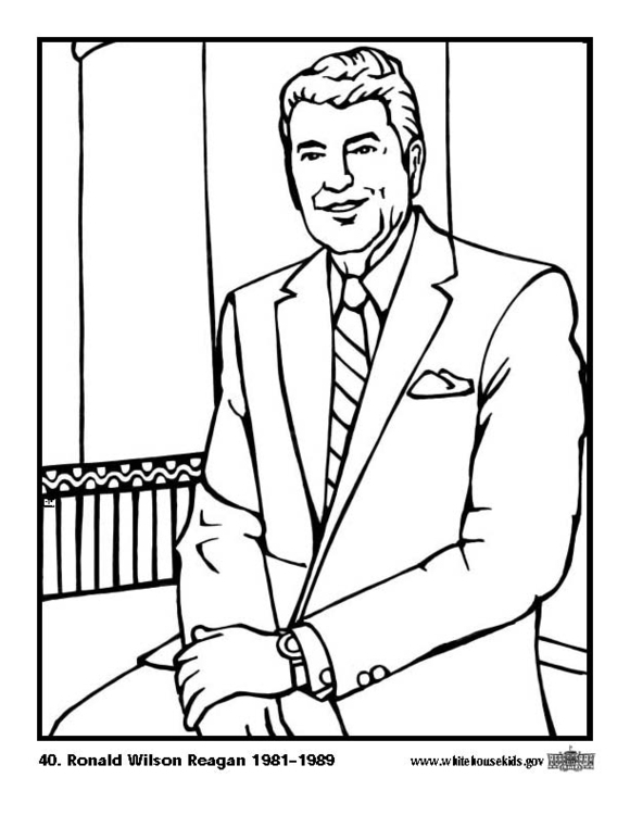 Coloring page 40 Ronald Wilson Reagan