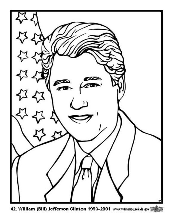 Coloring page 42 William (Bill) Jefferson Clinton