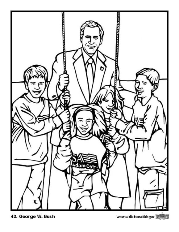 Coloring page 43 George W. Bush