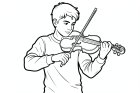 a boy plays the violin