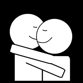 Coloring page a hug