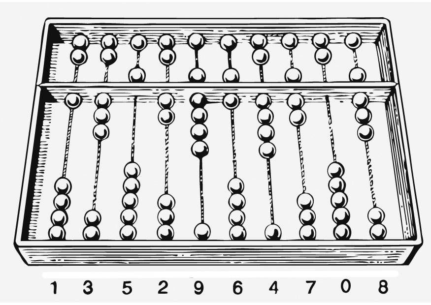 Coloring page Abacus - counting frame