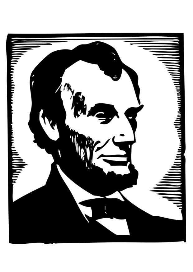 Coloring page Abraham Lincoln