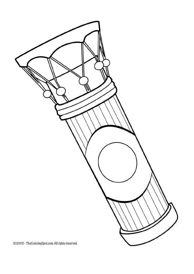 Coloring page african drum