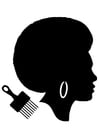 Coloring pages African haircut for women