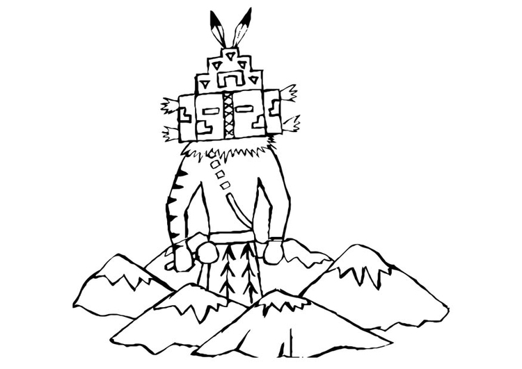 Coloring page African statue