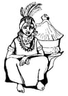 Coloring pages African woman