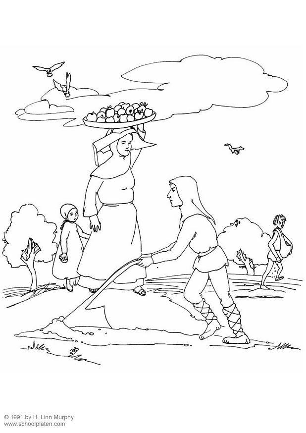 Coloring page agriculture in the middle ages