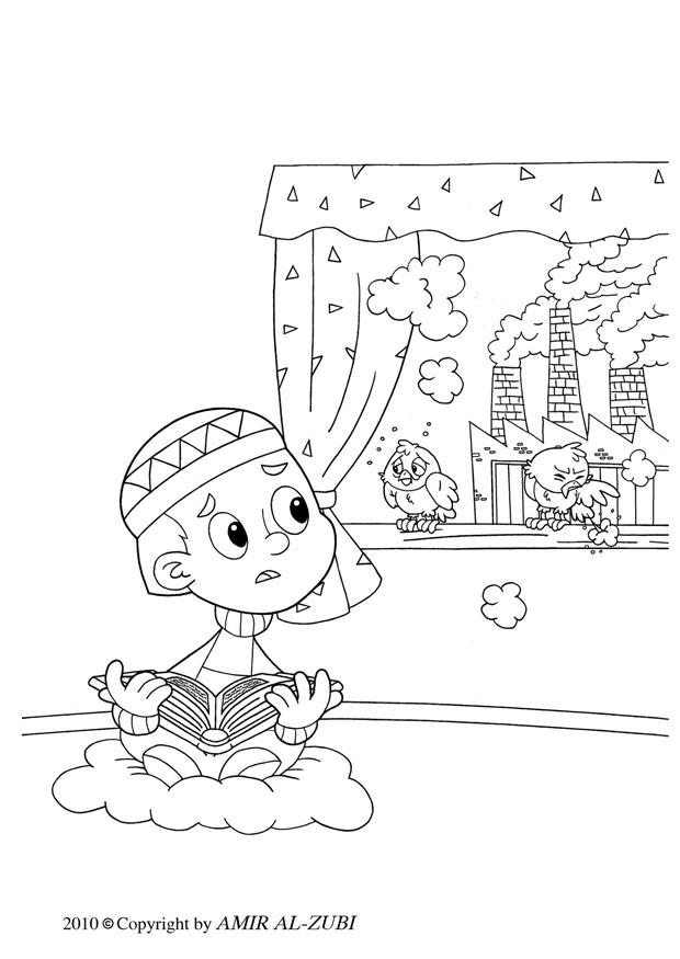 Coloring page air pollution