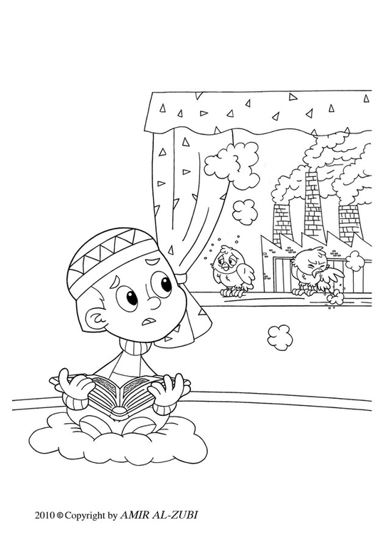 Coloring page air pollution