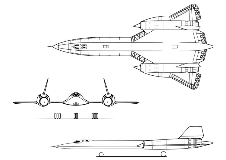 Coloring page aircraft - Lockheed SR-71A