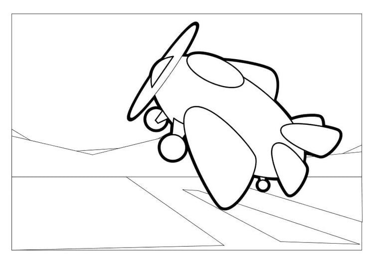 Coloring page airplane