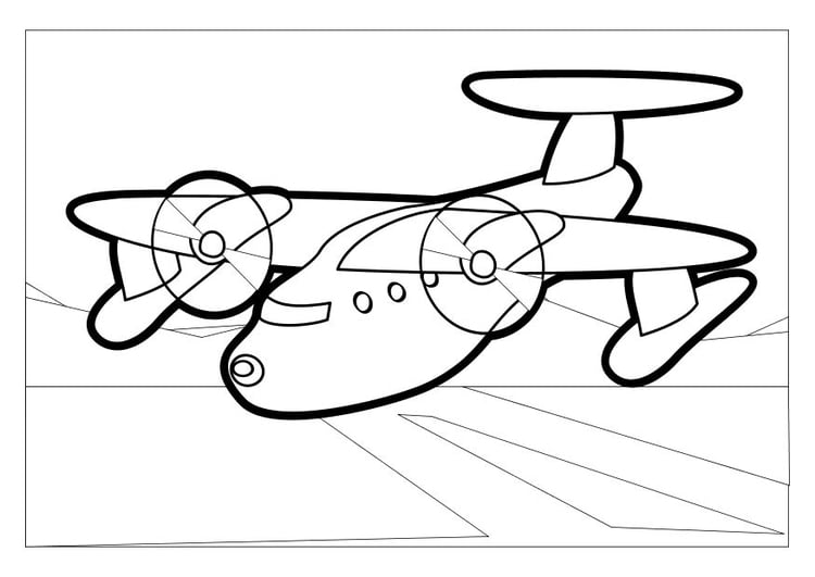 Coloring page airplane