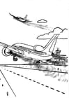 Coloring page airplane - pollution