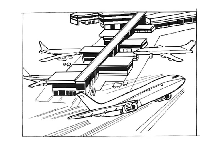 Coloring page airport
