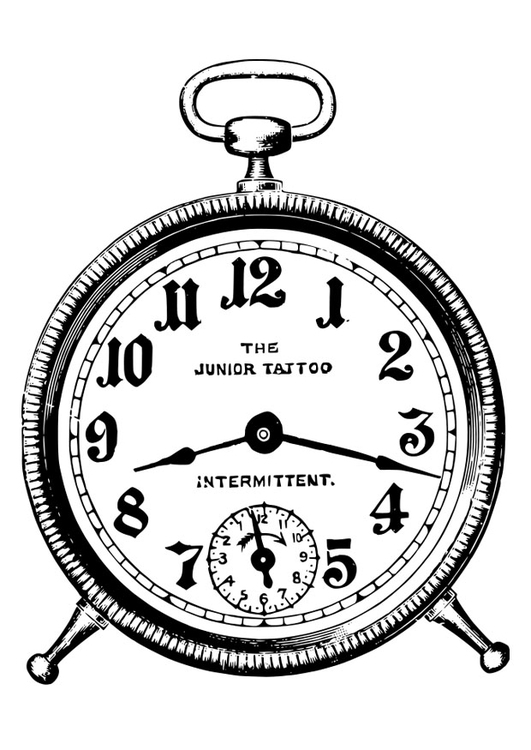 Coloring page alarmclock