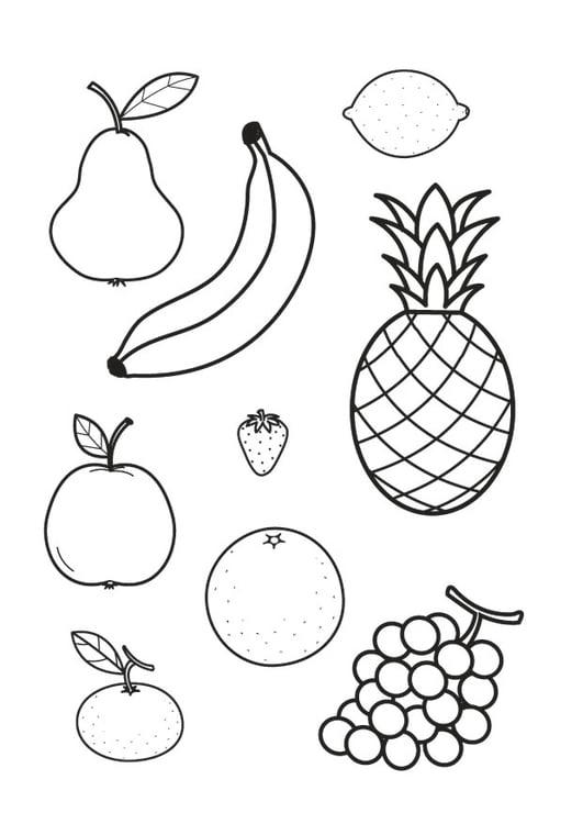 Coloring page all fruit together