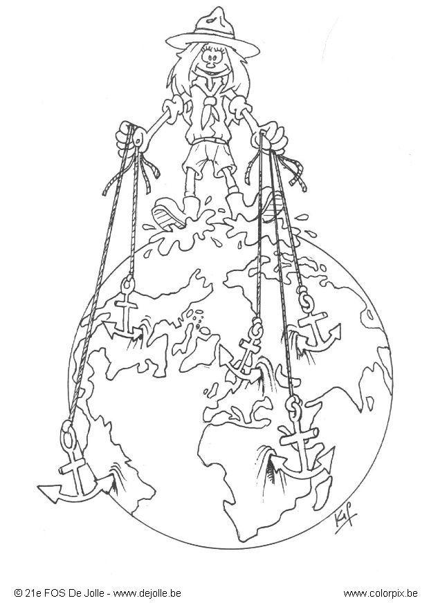 Coloring page all over the world