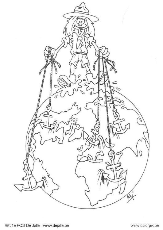 Coloring page all over the world