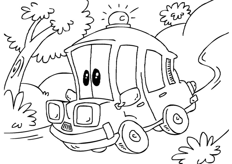 Coloring page ambulance