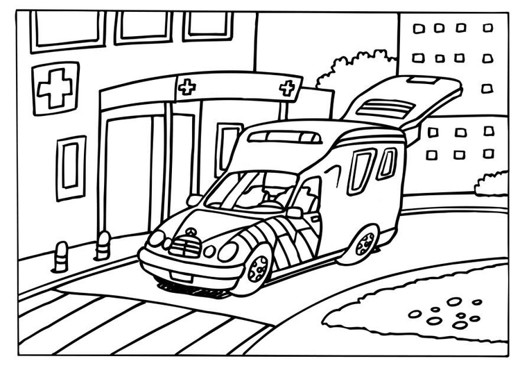 Coloring page ambulance