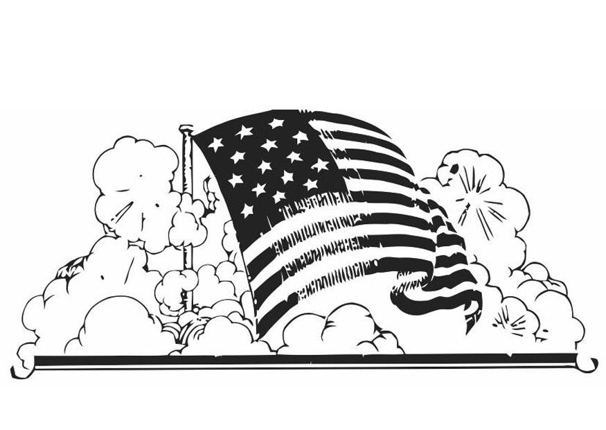 Coloring page American flag