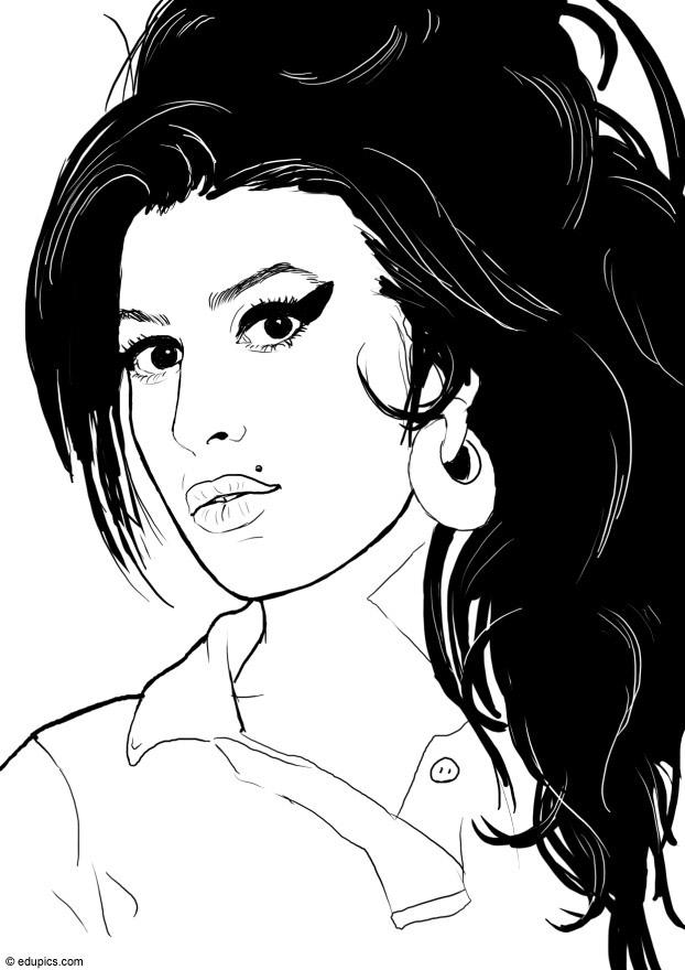 Coloring Page Amy Winehouse - free printable coloring pages - Img 15394