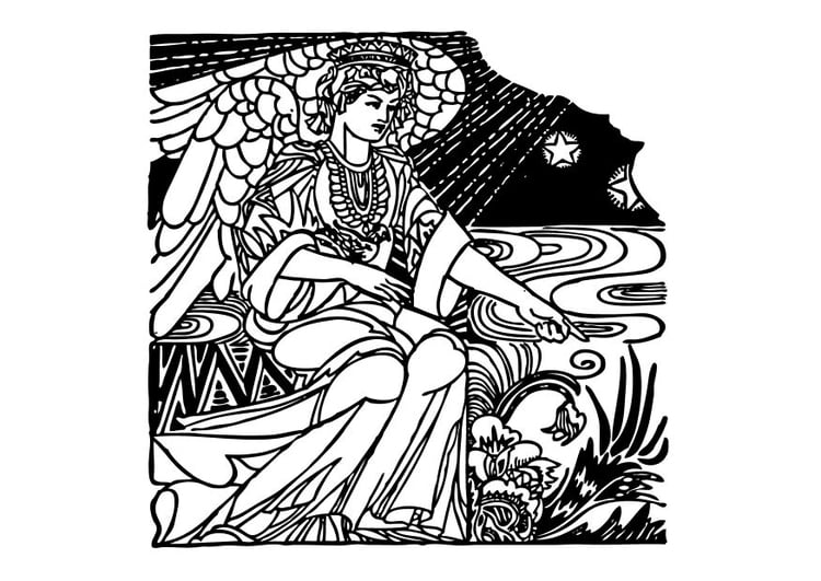 Coloring page angel