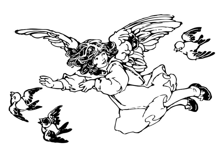 Coloring Page angel - free printable coloring pages - Img 27124