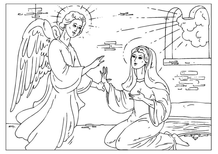 Coloring page angel Gabriel