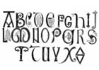 Coloring page anglo-saxon alphabet 8th and 9th century
