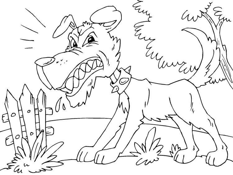 Coloring page angry dog